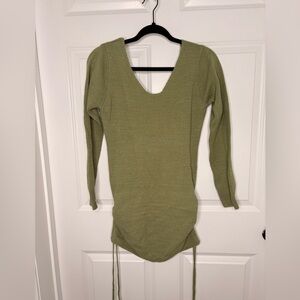 Olive Green Knit Beach Cover Up / Tunic – One Size Fits S/M